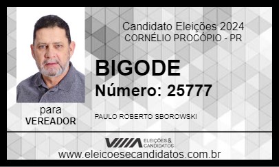 Candidato PAULO BIGODE 2024 - CORNÉLIO PROCÓPIO - Eleições