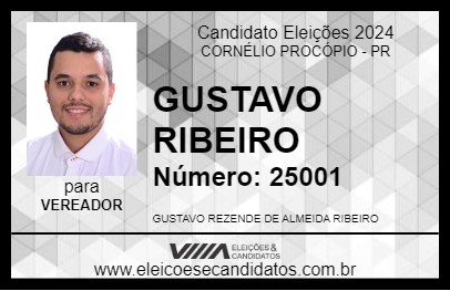 Candidato GUSTAVO RIBEIRO 2024 - CORNÉLIO PROCÓPIO - Eleições