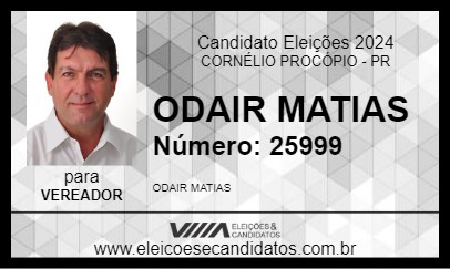 Candidato ODAIR MATIAS 2024 - CORNÉLIO PROCÓPIO - Eleições