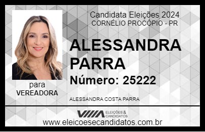 Candidato ALESSANDRA PARRA 2024 - CORNÉLIO PROCÓPIO - Eleições