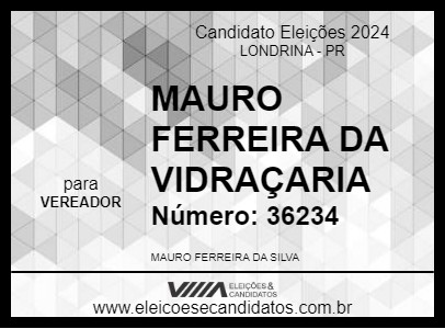 Candidato MAURO FERREIRA DA VIDRAÇARIA 2024 - LONDRINA - Eleições