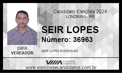 Candidato SEIR LOPES 2024 - LONDRINA - Eleições