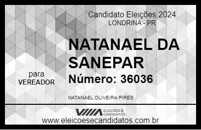 Candidato NATANAEL DA ÁGUA 2024 - LONDRINA - Eleições