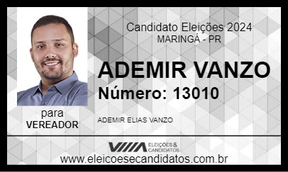 Candidato ADEMIR VANZO 2024 - MARINGÁ - Eleições