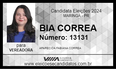 Candidato BIA CORREA 2024 - MARINGÁ - Eleições