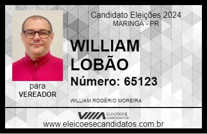 Candidato WILLIAM LOBÃO 2024 - MARINGÁ - Eleições