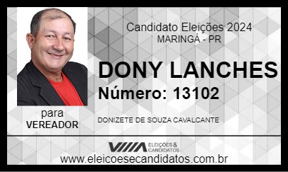 Candidato DONY LANCHES 2024 - MARINGÁ - Eleições