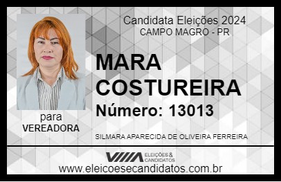 Candidato MARA COSTUREIRA 2024 - CAMPO MAGRO - Eleições