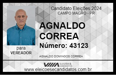 Candidato AGNALDO CORREA 2024 - CAMPO MAGRO - Eleições