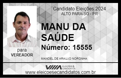 Candidato MANU DA SAÚDE 2024 - ALTO PARAÍSO - Eleições