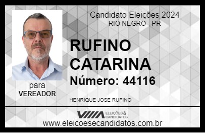 Candidato RUFINO CATARINA 2024 - RIO NEGRO - Eleições