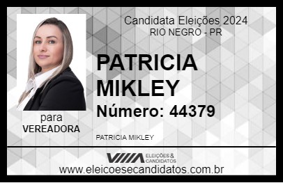 Candidato PATRICIA MIKLEY 2024 - RIO NEGRO - Eleições