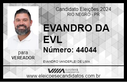 Candidato EVANDRO DA EVL 2024 - RIO NEGRO - Eleições