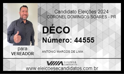 Candidato DÉCO 2024 - CORONEL DOMINGOS SOARES - Eleições