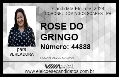 Candidato ROSE DO GRINGO 2024 - CORONEL DOMINGOS SOARES - Eleições