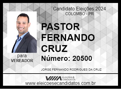 Candidato PASTOR FERNANDO CRUZ 2024 - COLOMBO - Eleições