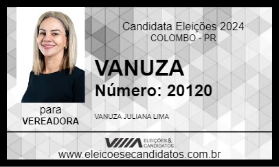 Candidato VANUZA 2024 - COLOMBO - Eleições