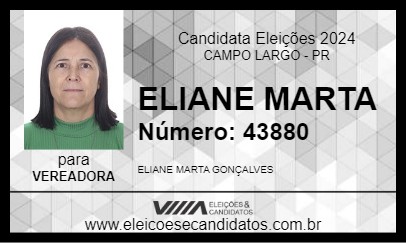 Candidato ELIANE MARTA 2024 - CAMPO LARGO - Eleições