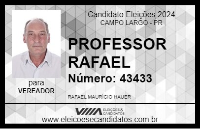 Candidato PROFESSOR RAFAEL 2024 - CAMPO LARGO - Eleições