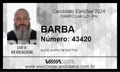 Candidato BARBA 2024 - CAMPO LARGO - Eleições