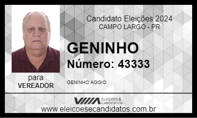 Candidato GENINHO 2024 - CAMPO LARGO - Eleições