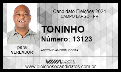 Candidato TONINHO 2024 - CAMPO LARGO - Eleições