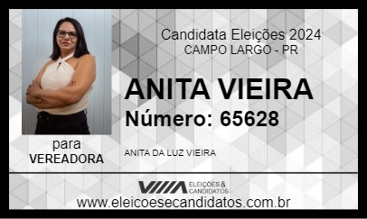 Candidato ANITA VIEIRA 2024 - CAMPO LARGO - Eleições