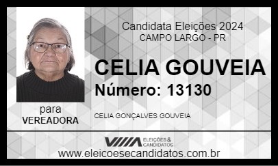 Candidato CELIA GOUVEIA 2024 - CAMPO LARGO - Eleições