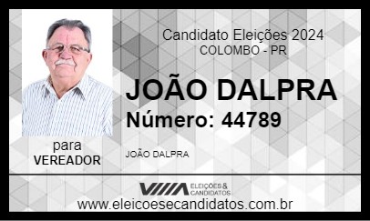 Candidato JOÃO DALPRA 2024 - COLOMBO - Eleições