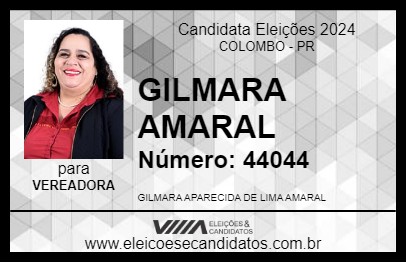 Candidato GILMARA AMARAL 2024 - COLOMBO - Eleições