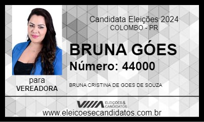 Candidato BRUNA GÓES 2024 - COLOMBO - Eleições