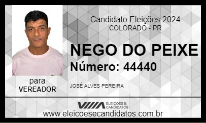 Candidato NEGO DO PEIXE 2024 - COLORADO - Eleições