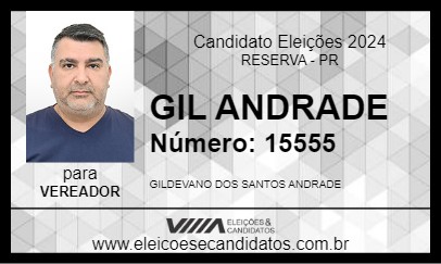 Candidato GIL ANDRADE 2024 - RESERVA - Eleições