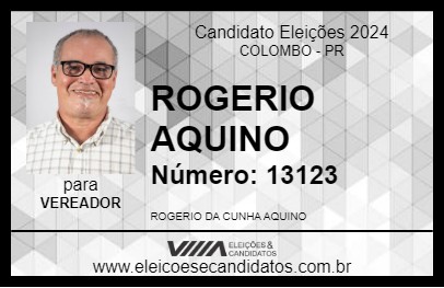 Candidato ROGERIO AQUINO 2024 - COLOMBO - Eleições