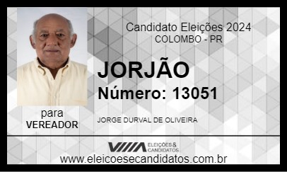 Candidato JORJÃO  2024 - COLOMBO - Eleições