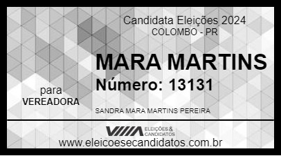 Candidato MARA MARTINS 2024 - COLOMBO - Eleições