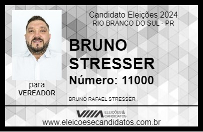 Candidato BRUNO STRESSER 2024 - RIO BRANCO DO SUL - Eleições