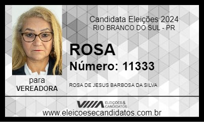 Candidato ROSA 2024 - RIO BRANCO DO SUL - Eleições