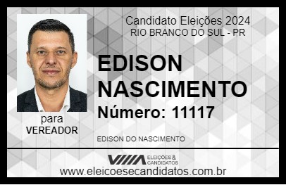 Candidato EDISON NASCIMENTO 2024 - RIO BRANCO DO SUL - Eleições