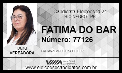 Candidato FATIMA DO BAR 2024 - RIO NEGRO - Eleições