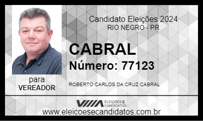 Candidato CABRAL 2024 - RIO NEGRO - Eleições