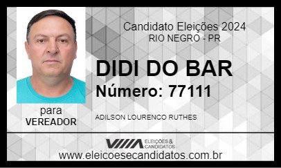 Candidato DIDI DO BAR 2024 - RIO NEGRO - Eleições