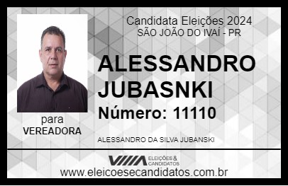 Candidato ALESSANDRO JUBANSKI 2024 - SÃO JOÃO DO IVAÍ - Eleições