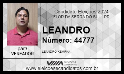 Candidato LEANDRO 2024 - FLOR DA SERRA DO SUL - Eleições