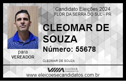 Candidato CLEOMAR DE SOUZA 2024 - FLOR DA SERRA DO SUL - Eleições