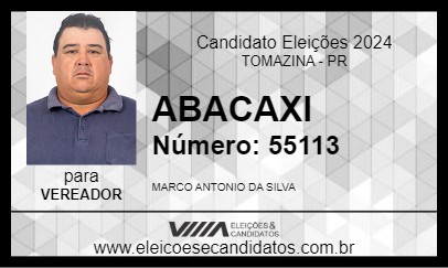 Candidato ABACAXI 2024 - TOMAZINA - Eleições