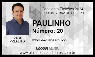 Candidato PAULINHO 2024 - FLOR DA SERRA DO SUL - Eleições