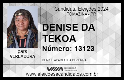 Candidato DENISE DA TEKOA 2024 - TOMAZINA - Eleições