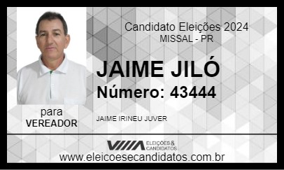 Candidato JAIME JILÓ 2024 - MISSAL - Eleições