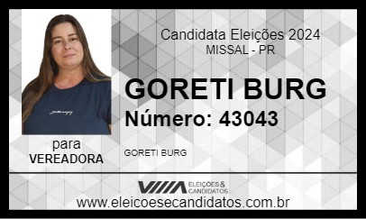 Candidato GORETI BURG 2024 - MISSAL - Eleições